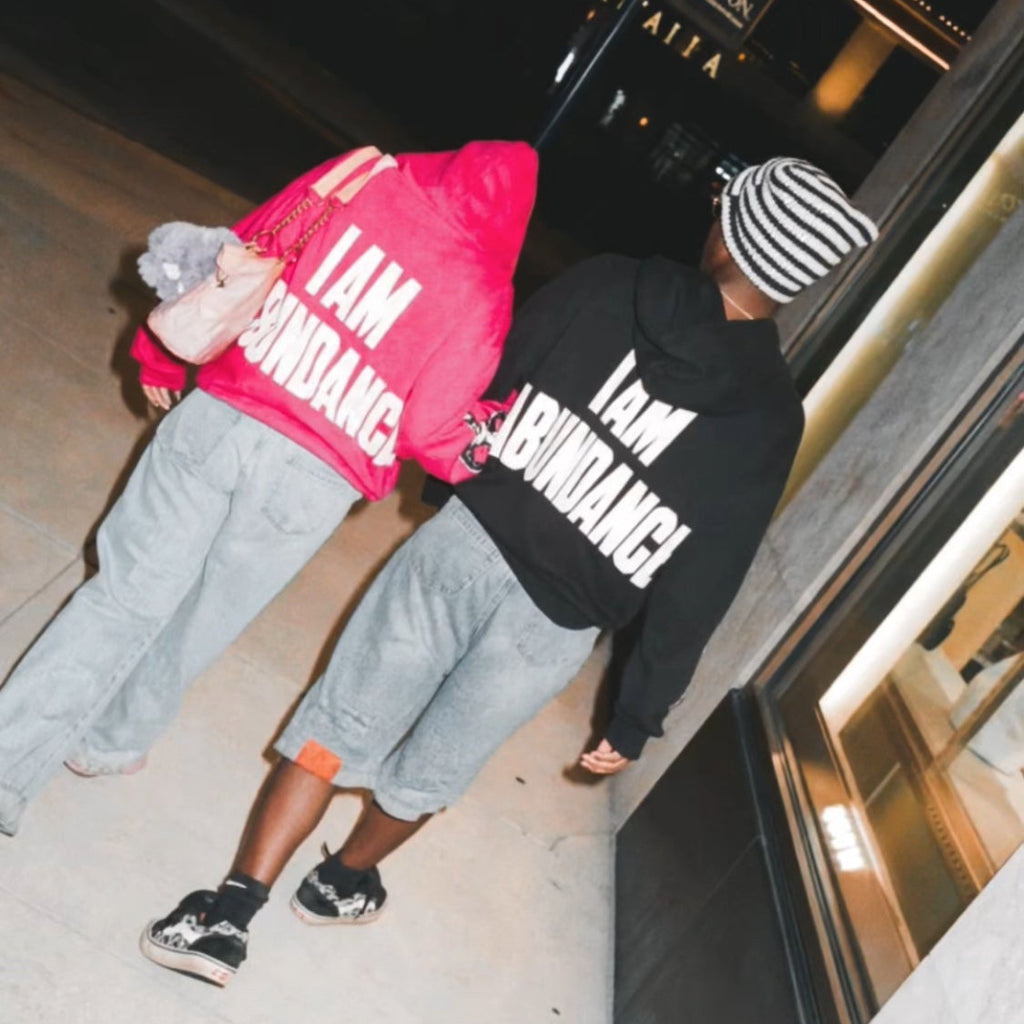 GALORE “𝙄 𝘼𝙈 𝘼𝘽𝙐𝙉𝘿𝘼𝙉𝘾𝙀” Black Hoodie